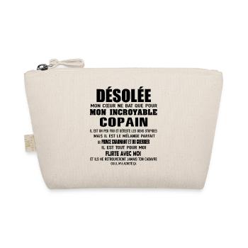 mon cœur ne bat que pour mon incroyable copain - Trousse biologique - nature - Devant