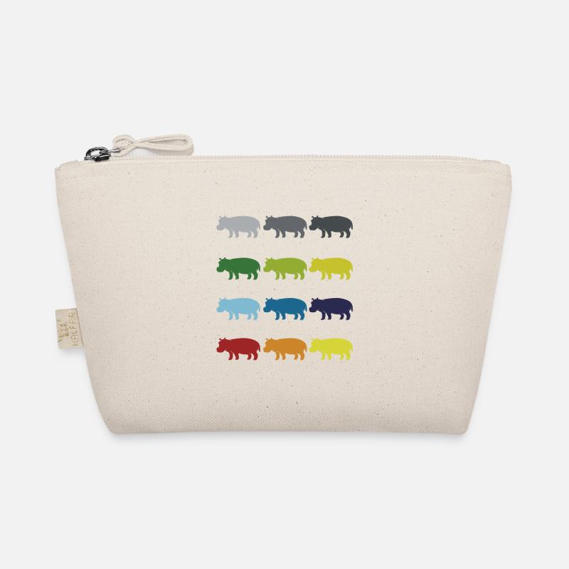Neon Pop Art Retro Hippo Flusspferd Geschenkidee Bio-Täschchen