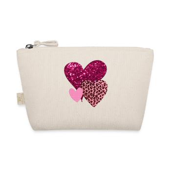 Pretty Pink Hearts - Organic Pouch - nature - Front