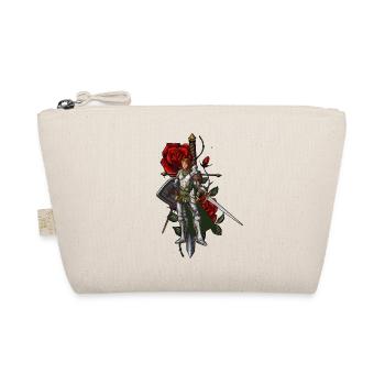 Starker weiblicher Ritter | Rose und Dolch - Bio-Täschchen - Natur - Vorne