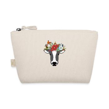 Cow with flowers butterfly country life vegan nature - Organic Pouch - nature - Front