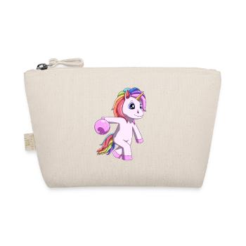 Cute unicorn with bowling - Organic Pouch - nature - Front