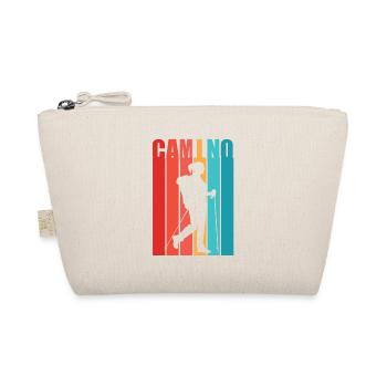 Way of St. James motif woman pilgrim & hiker Camino - Organic Pouch - nature - Front