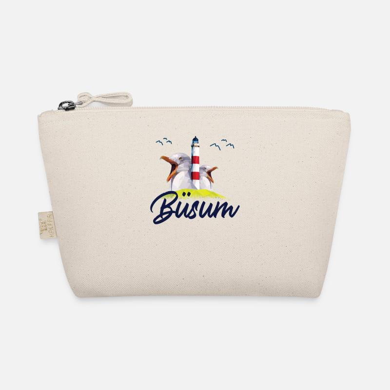 Büsum Nordsee Seebad Leuchtturm Möwe Geschenk - Bio-Täschchen - Natur