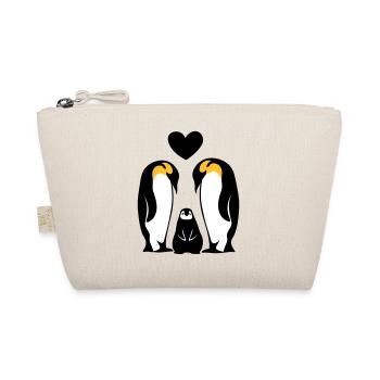 Familie Family Famille Pinguinfamilie Penguins - Bio-Täschchen - Natur - Vorne