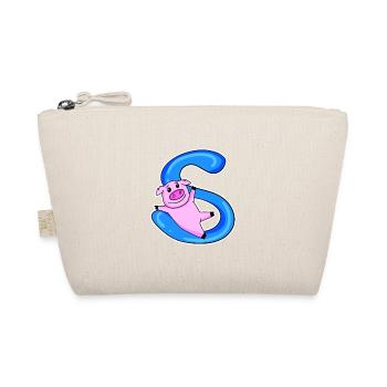 Schwein Buchstabe S - Bio-Täschchen - Natur - Vorne