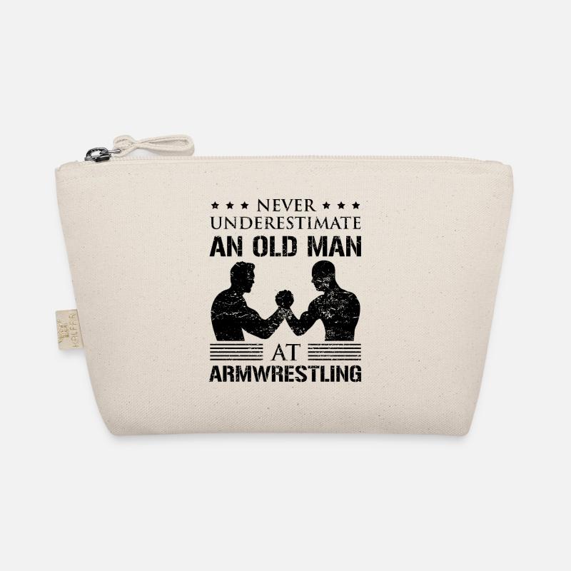 Armwrestling Armdrücken Papa Opa Spruch Geschenk - Bio-Täschchen - Natur