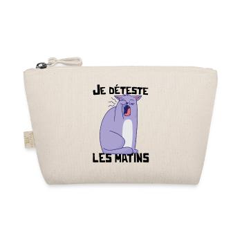 Cat Gift Funny Humor I Hate Mornings - Organic Pouch - nature - Front