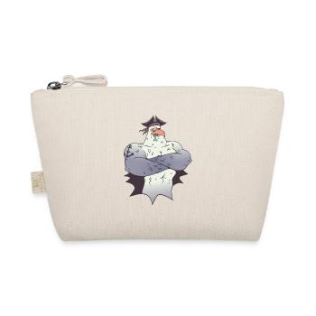 Seagull pirate eating a fish with anchor tattoo - Organic Pouch - nature - Front
