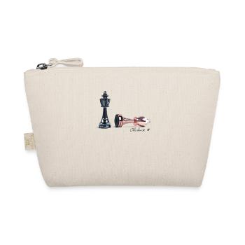 Metallic chess pieces illustration with inscription - Organic Pouch - nature - Front