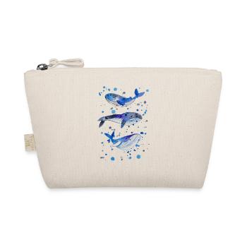 Three whales in the sea underwater - Organic Pouch - nature - Front