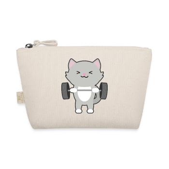 Cat Weightlifting Weight Training Kitten Gift - Organic Pouch - nature - Front