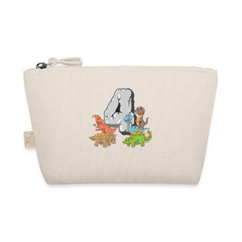 Dinosaur 4 years kids 4 birthday T-Rex Dino - Organic Pouch - nature - Front