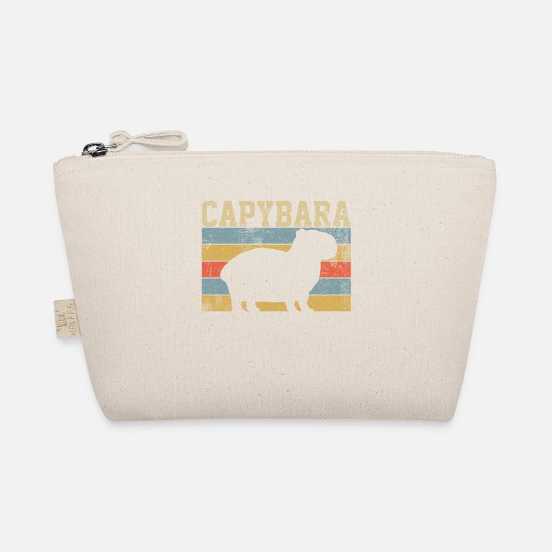 Capybara Nagetier Retro Vintage - Bio-Täschchen - Natur