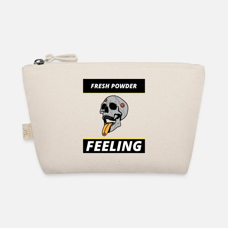 Skifahren Snowboarden Fresh Powder Feeling funny - Bio-Täschchen - Natur