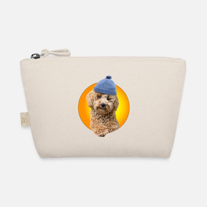 Pudel mit Pudelmütze Bio-Täschchen