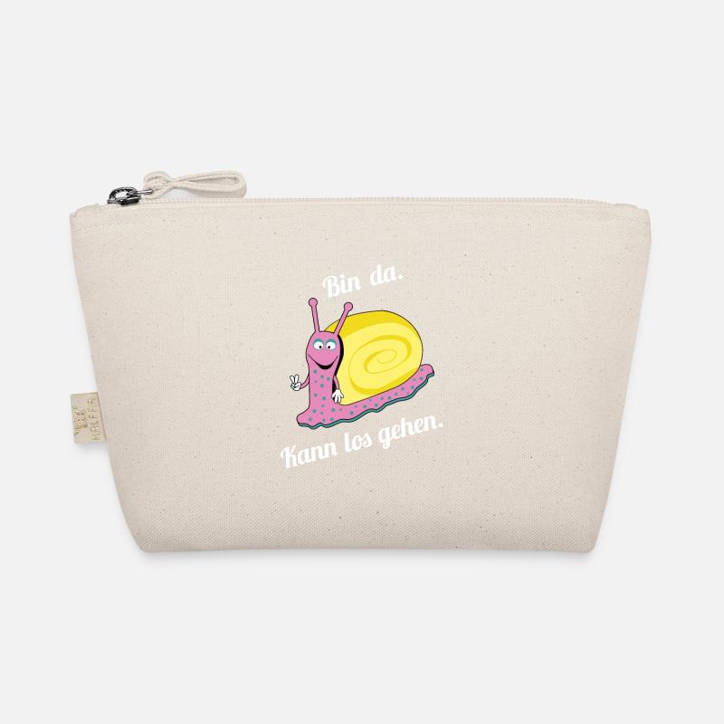 Geschenk Garten Schnecke Bin da kann losgehen - Bio-Täschchen - Natur