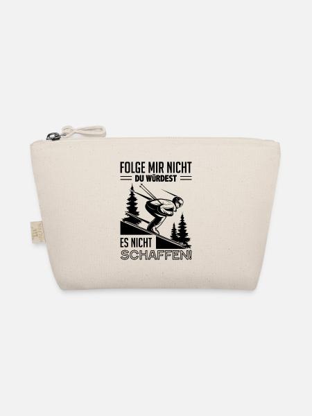 Skifahrer Geschenkidee - Bio-Täschchen - Natur