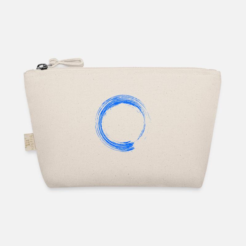 Circle Design Brush Blue Organic Pouch