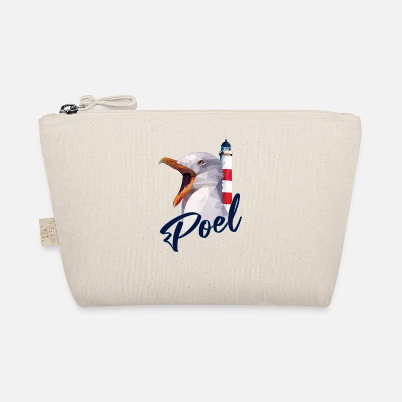 Insel Poel - Leuchtturm Möwe - Souvenir Geschenk - Bio-Täschchen - Natur