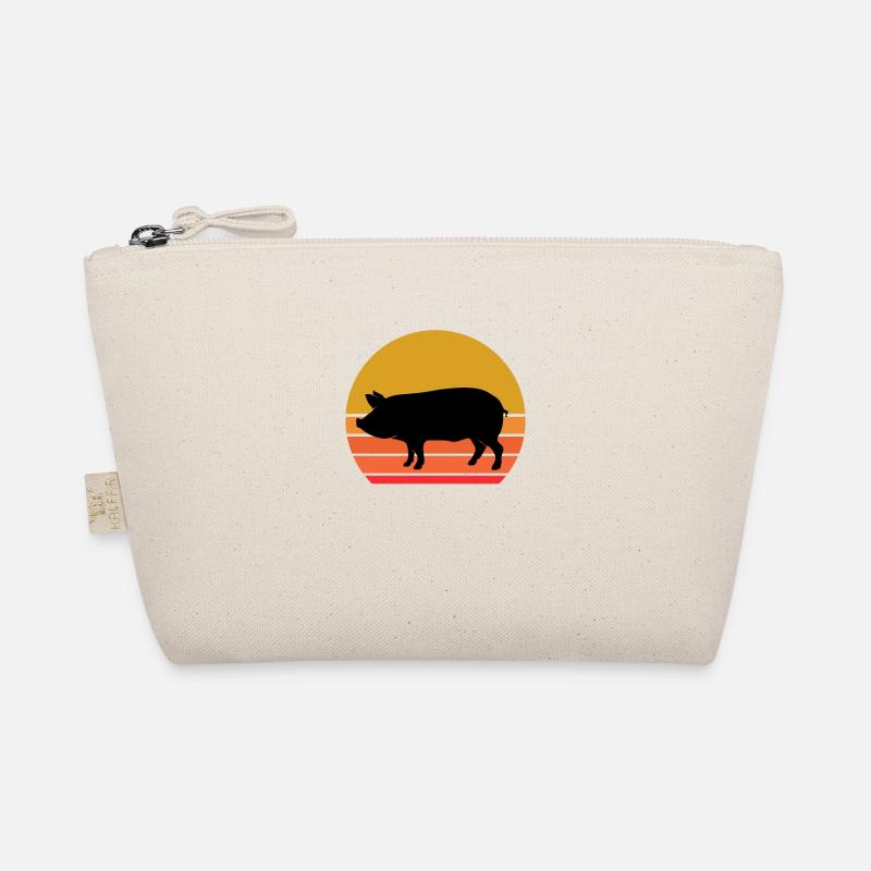 Retro Sonne Schwein Haustier Geschenkidee Bio-Täschchen
