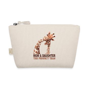 Mother and Daughter Giraffe Gift - Organic Pouch - nature - Front
