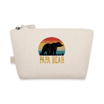 Papa Bear proud daddy proud dad camping retro - Organic Pouch - nature - Front