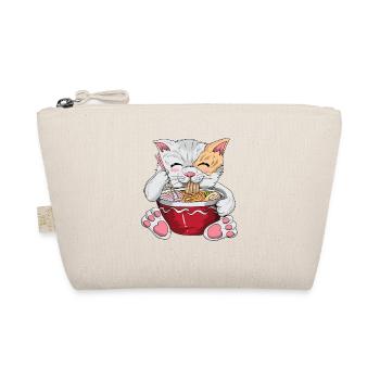 Japanese kawaii cat with noodles cat owner - Organic Pouch - nature - Front