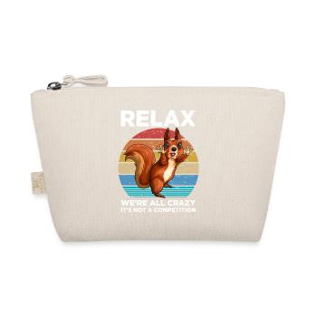Relax! We're All Crazy Vintage Squirrels Funny Squ - Organic Pouch - nature - Front