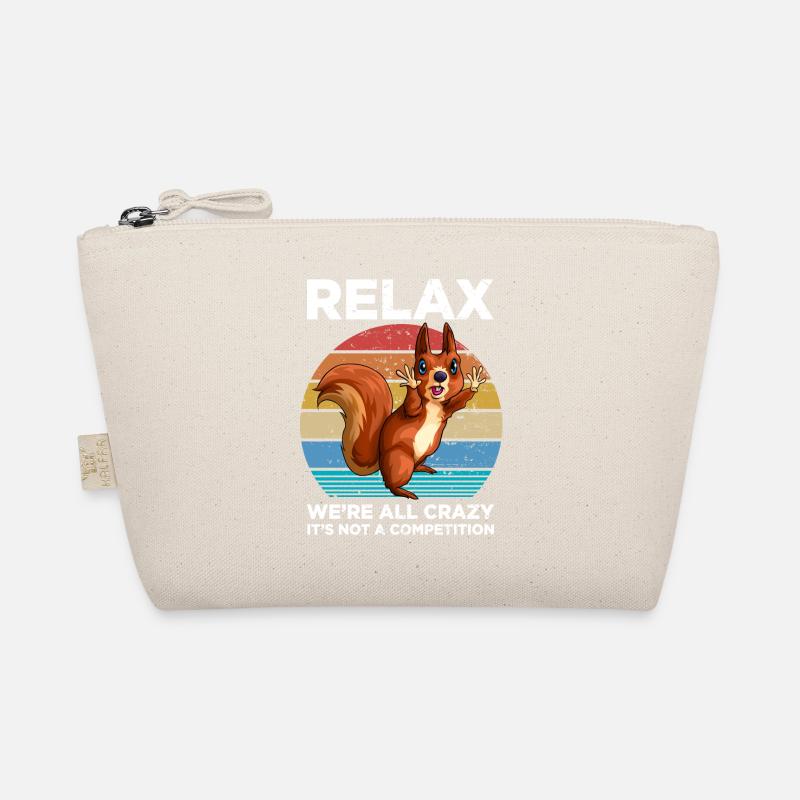 Relax! We're All Crazy Vintage Squirrels Funny Squ Organic Pouch