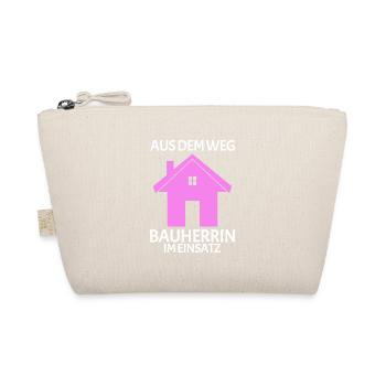Bauherrin Baumeister Hausbau Partnerlook 2 - Bio-Täschchen - Natur - Vorne