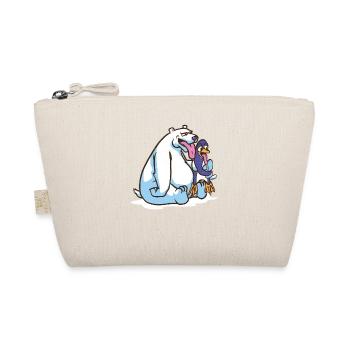 Funny Polar Bear Licks Penguin Ice Cream Polar Bear - Organic Pouch - nature - Front