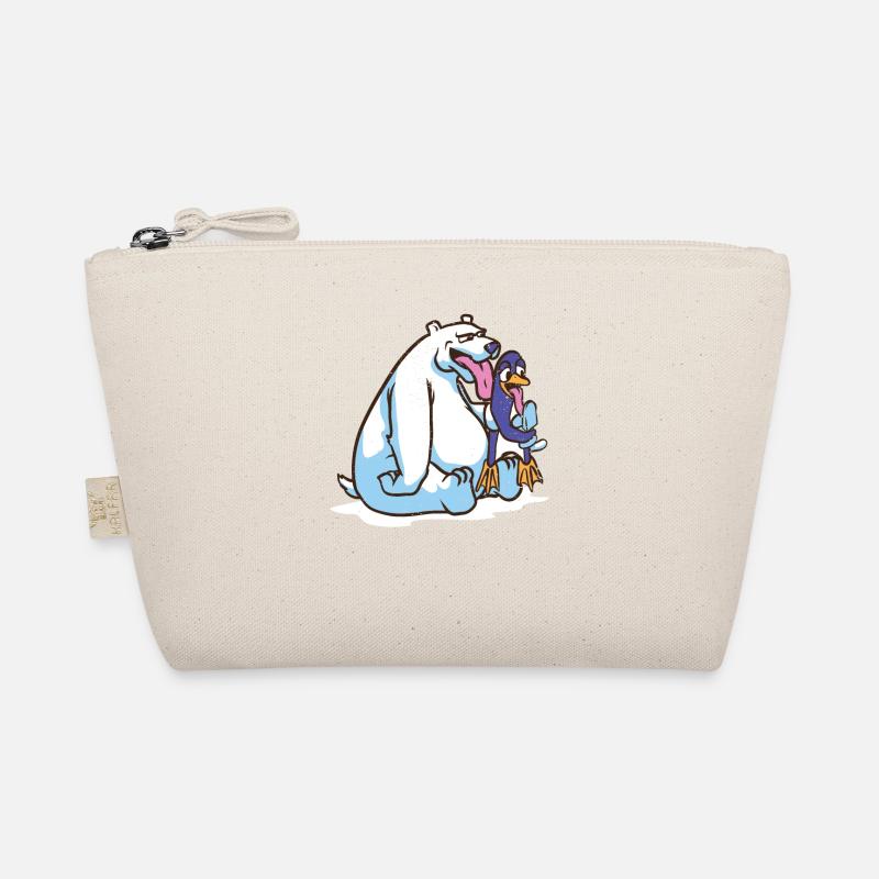 Funny Polar Bear Licks Penguin Ice Cream Polar Bear Organic Pouch