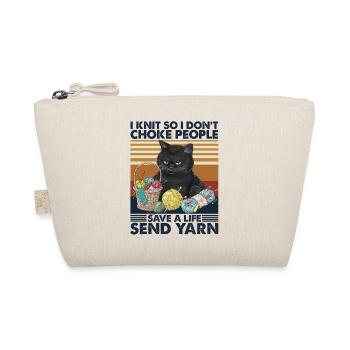 I Knit I Don't Choke People Save A Life Send Yarn - Bio-Täschchen - Natur - Vorne