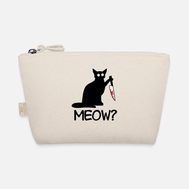 schwarze katze messer blut meow Bio-Täschchen