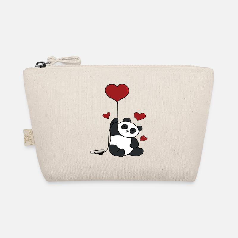 Panda Herz - Bio-Täschchen - Natur
