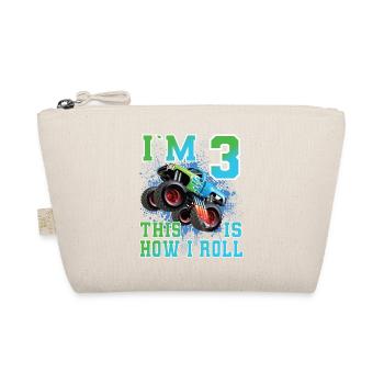3 Years Children's Birthday Monster Truck - Organic Pouch - nature - Front
