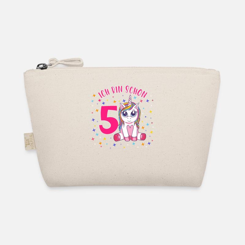 ich bin schon 5 Einhorn Geburtstag Kind Mädchen Bio-Täschchen