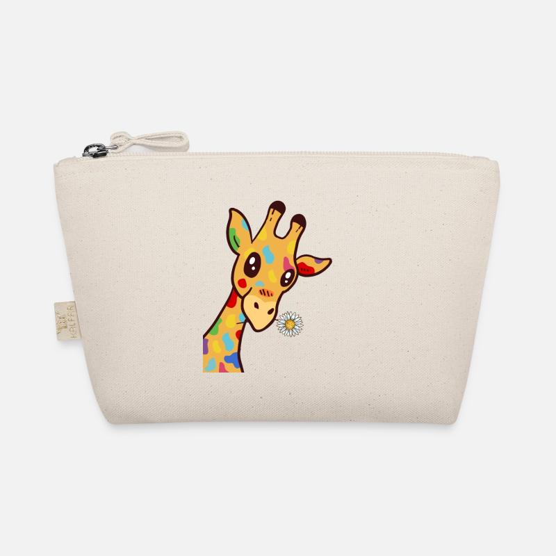 Giraffe Blume Giraffen Geschenk - Bio-Täschchen - Natur