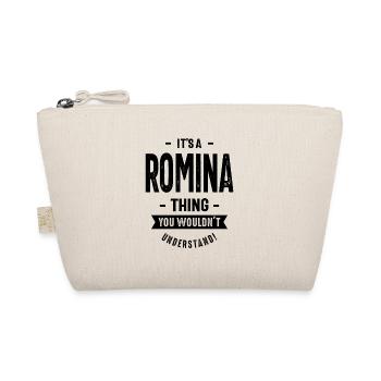 Romina personalisierte Name Geburtstagsgeschenk - Bio-Täschchen - Natur - Vorne