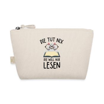 Die tut nix die will nur lesen Katze Bücherwurm - Bio-Täschchen - Natur - Vorne