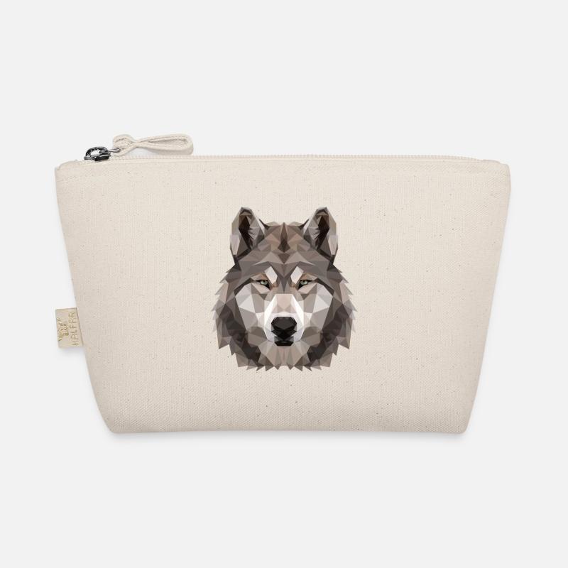 Wolf, Cooles Geschenk im Polygon Stil Bio-Täschchen