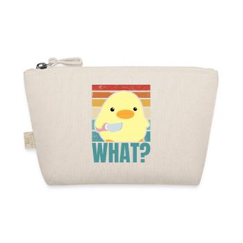 Ente mit Messer Meme Küken Huhn Gans Was Retro Sun - Bio-Täschchen - Natur - Vorne