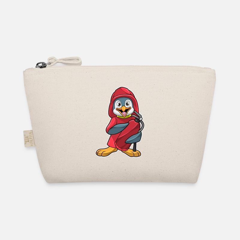 Penguin as firefighter with fire extinguisher Organic Pouch