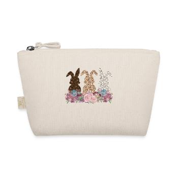 Drôle de lapin de Pâques avec léopard fleurs de Pâques - Trousse biologique - nature - Devant