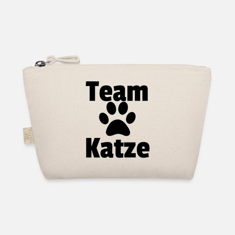 Team Katze schwarz raw - Bio-Täschchen - Natur