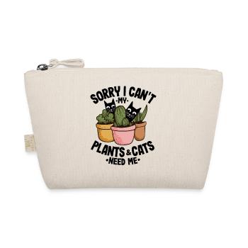 Sorry I Can't My Plants and Cats Need Me - Organic Pouch - nature - Front