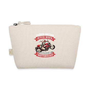 Früher hatten Hexen Besen Motorrad Bikerlady - Bio-Täschchen - Natur - Vorne