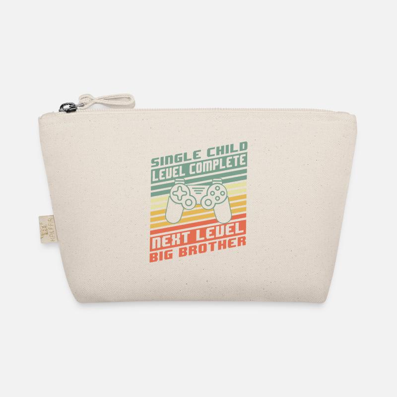 Level Complete Einzelkind Bruder Geburt Geschenk Bio-Täschchen