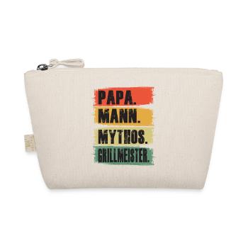 Papa Mann Mythos Grillmeister Grillmaster BBQ - Bio-Täschchen - Natur - Vorne